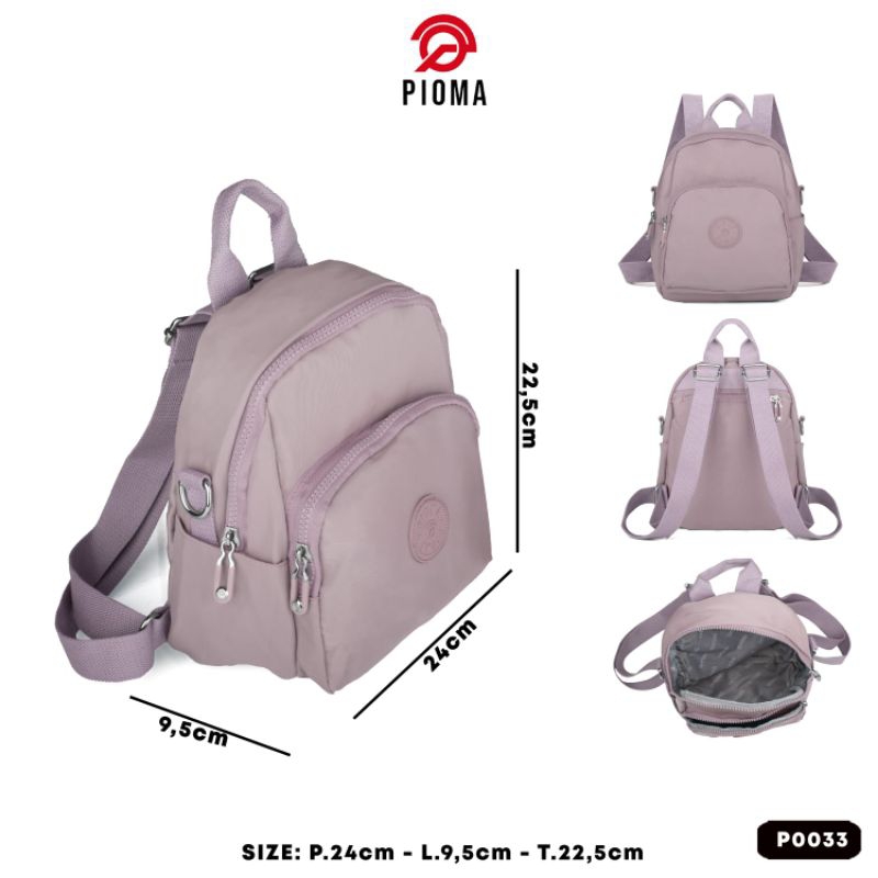 TAS RANSEL + SHOULDER BAG WANITA PIOMA POO33 IMPORT.