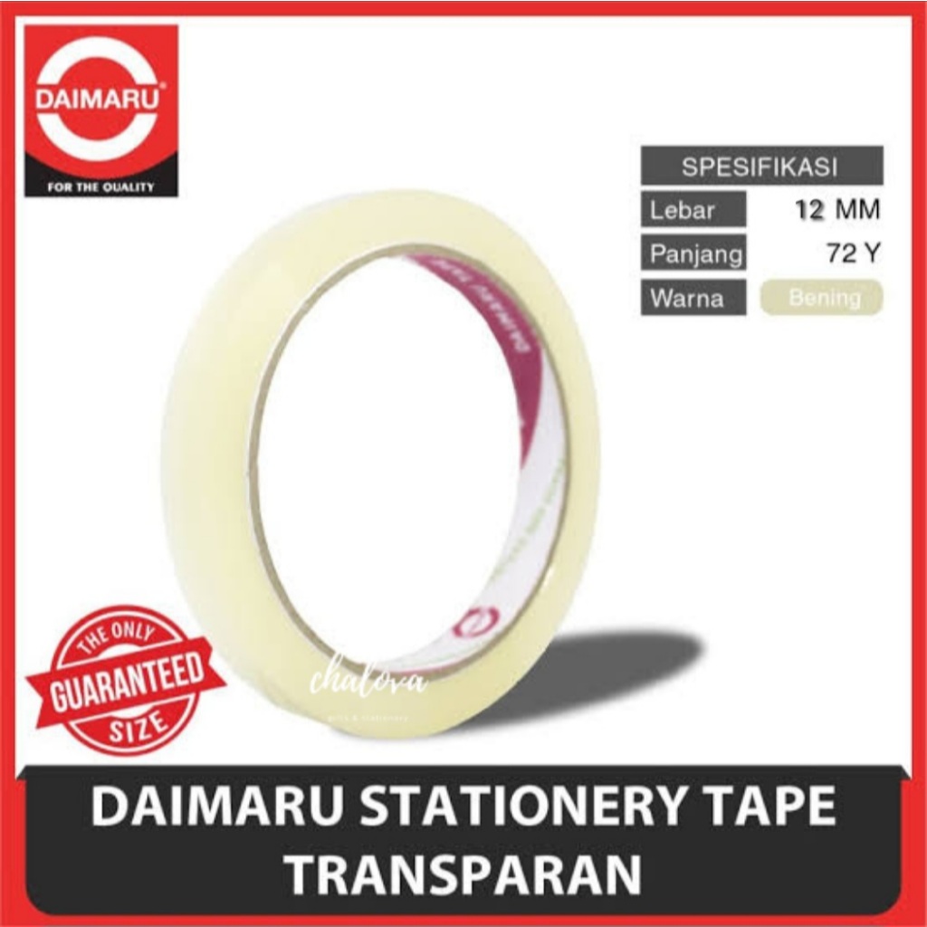 

[PCS] ISOLASI DAIMARU TRANSPARAN/ SELOTIP/ STATIONERY TAPE 12 MM X 72 YARD
