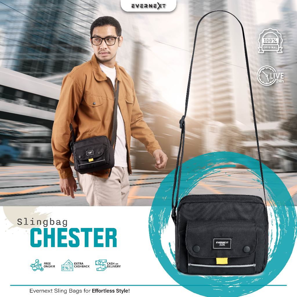 HEMAT EVERNEXT - TAS SELEMPANG PRIA SLING BAG PRIA TAS SLEMPANG MINI COWOK TAS SELEMPANG BAHU