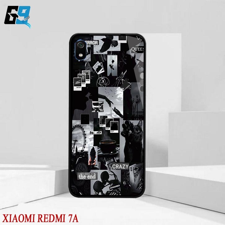 Case Xiaomi Redmi 7A [ BlackAesthetic 01 ] Aneka casing, case, kondom hp, custom case, case aestheti