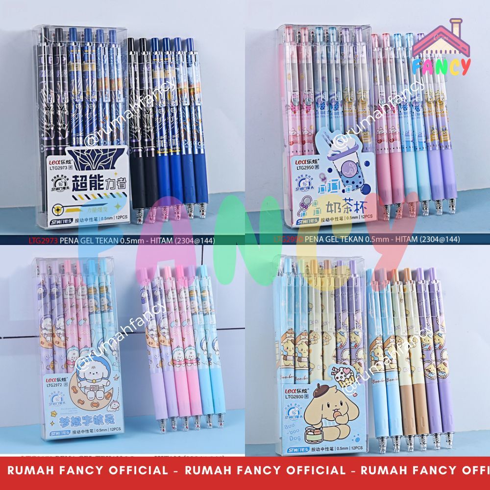 

[1LUSIN/12PCS] Bolpen/ Pulpen/ Pena 0.5mm MOTIF HERO /PUPPY /BOBA MILK LTG 2973 /2930 /2972 /2950