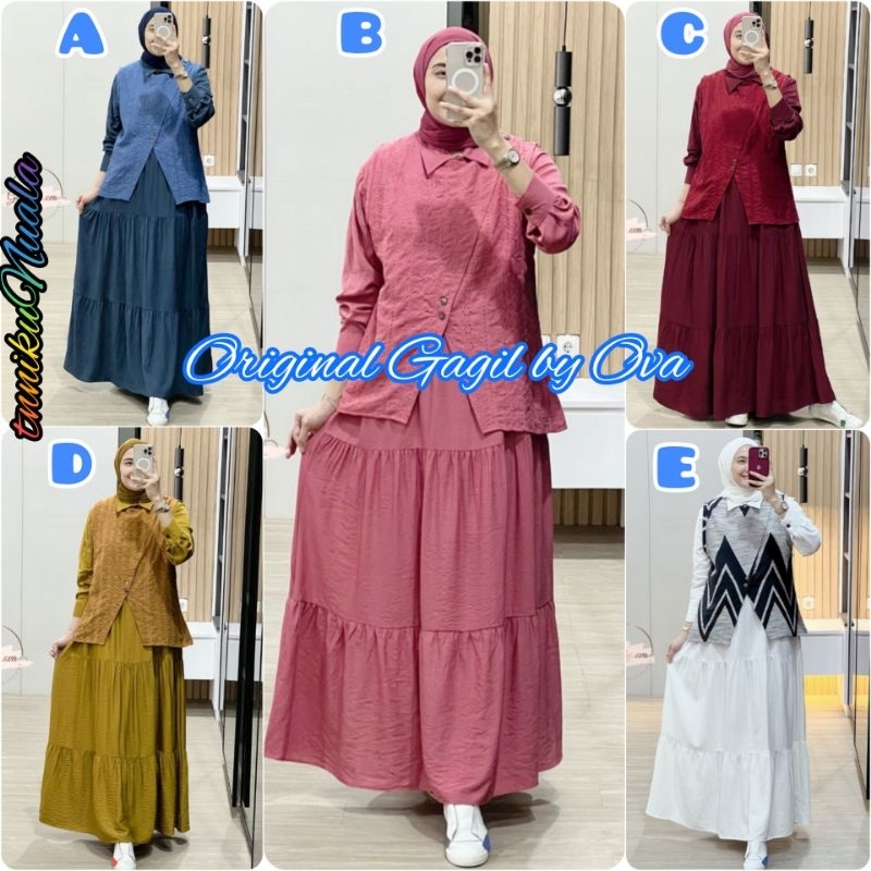 ONE SET ZYZYANA 2 PREMIUM ORIGINAL GAGIL BY OVA dan DRESS KAYANA PREMIUM ORIGINAL GAGIL BY OVA
