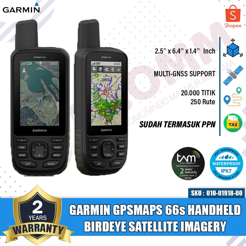 GARMIN Gpsmap 66S Gps 66s Gpsmaps 66 Handheld Free Peta Garansi Resmi