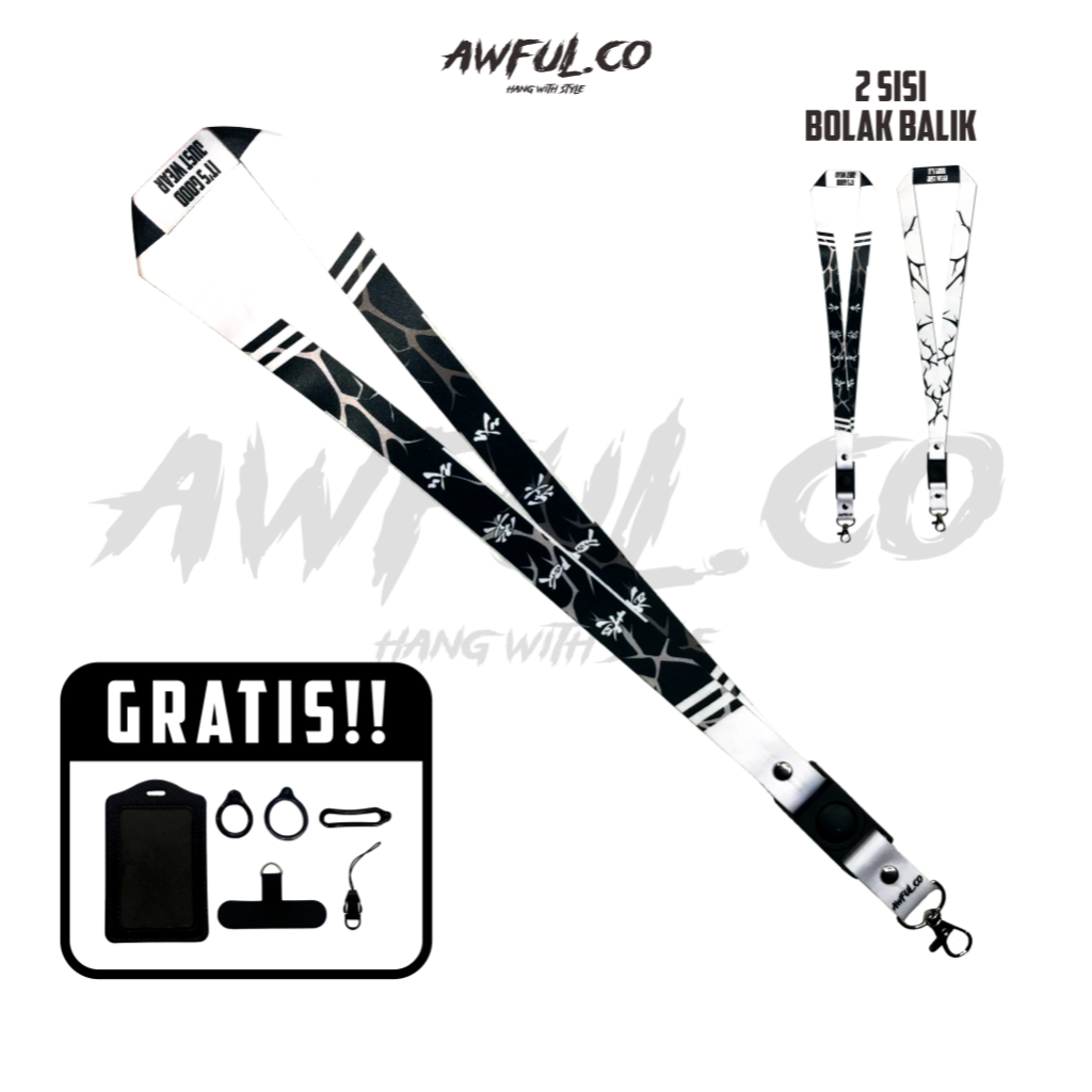

Lanyard 2 Sisi Bolak Balik Premium Awful.Co - Japan Series 2cm