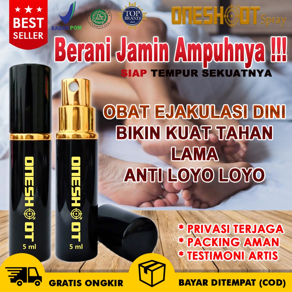 Oneshoot Spray Obat Kuat Pria Tahan Lama Anti Ejakulasi Dini Original Permanen Vitalitas Pria
