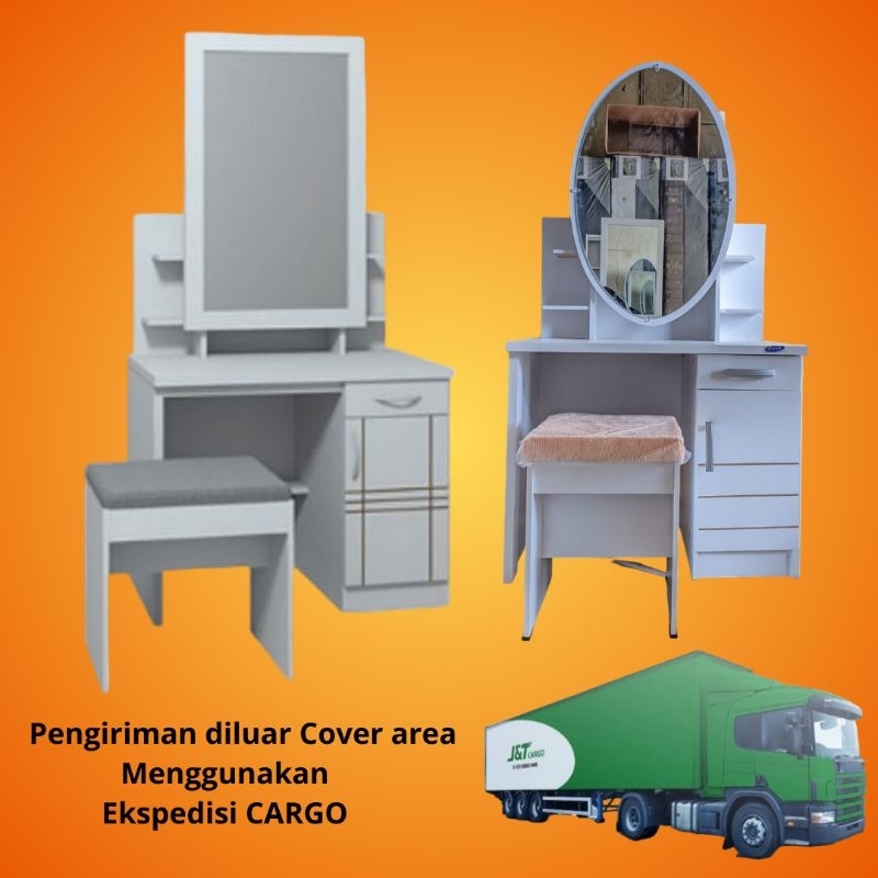 Meja Rias Kaca Slide - Meja Rias Led - Kaca Rias Modern