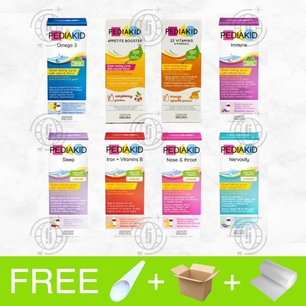 Pediakid Multivitamin Anak 125ml - Varian Lengkap Appetite Booster, Immune, Omega 3, Iron, Sleep, No