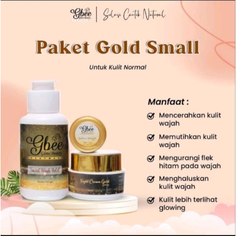 Gbee Glow Beauty Paket Kinclong Samll Gold Menghilangkan Flek Hitam dan Mencerahkan Glowing