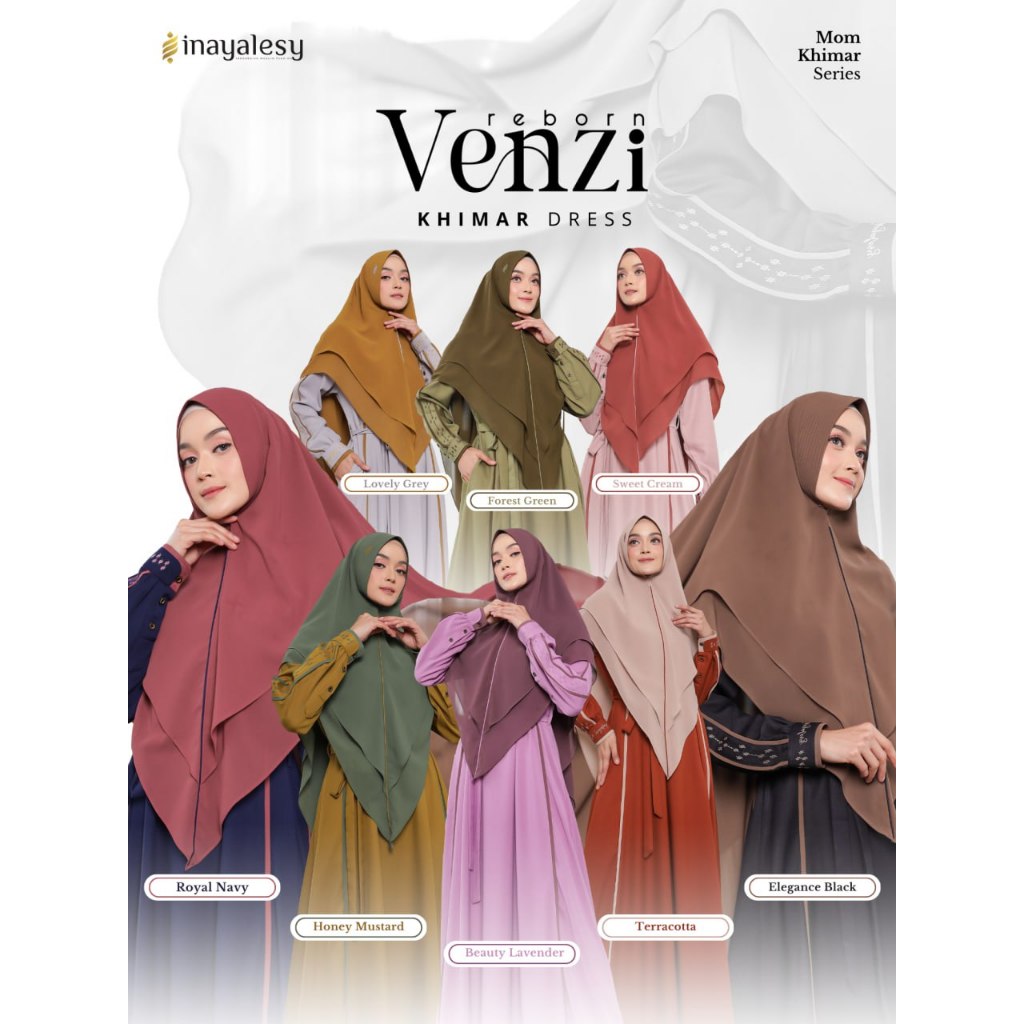 VENZY BY INAYALESY SET KHIMAR & SET PASHMINA, GAMIS SYAR'I PREMIUM, POLOS, GAMIS SET KHIMAR