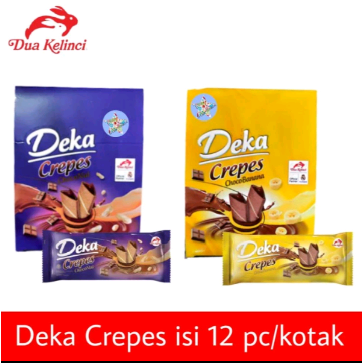 

wafer deka crepes box isi 12pcs x 16gr sn choco banana choco nut