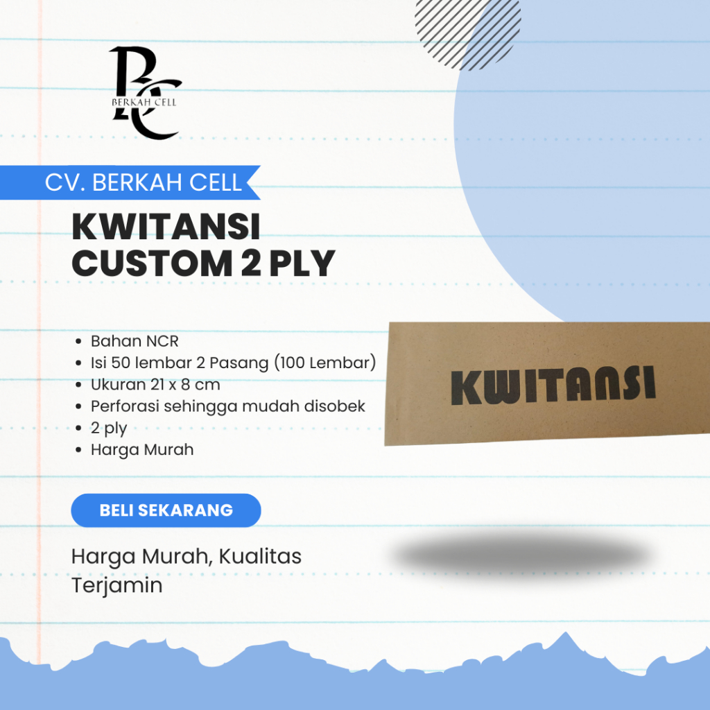 

KWITANSI CUSTOM SATUAN 2 ply