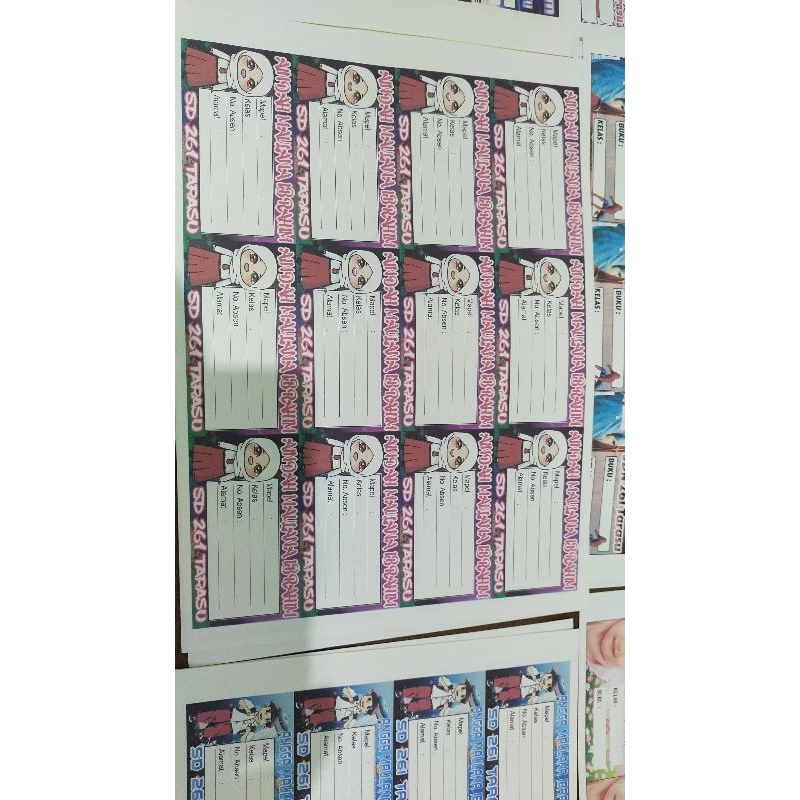 

Label Buku Sekolah Custom 9X5cm 1lbr isi 12label