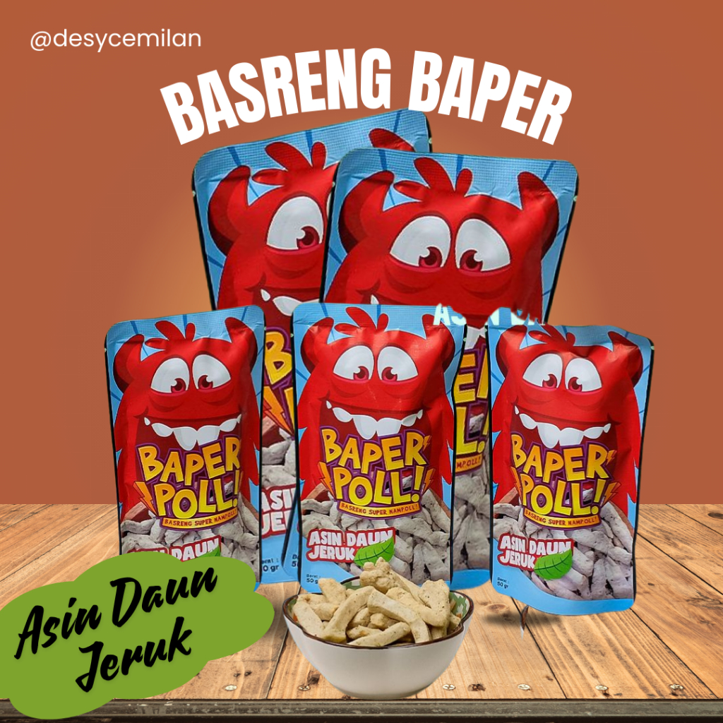 

Basreng Super Baper poll – 50 Gr (Cemilan Viral) - Asin Daun Jeruk