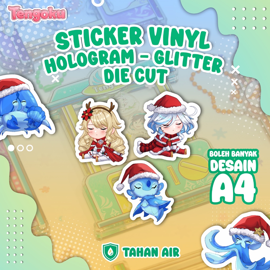 

(Per A4) Custom Stiker Glitter Hologram DIECUT