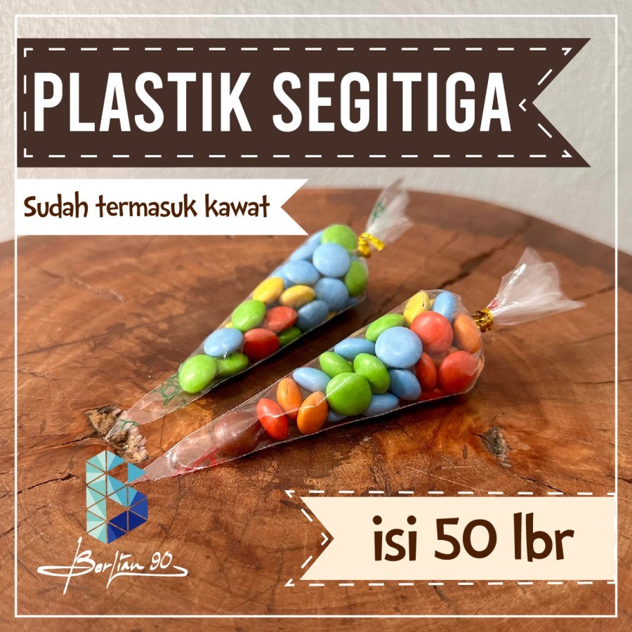 Plastik segitiga contong isi 50 / Plastik contong kacang segitiga / plastik opp segitiga