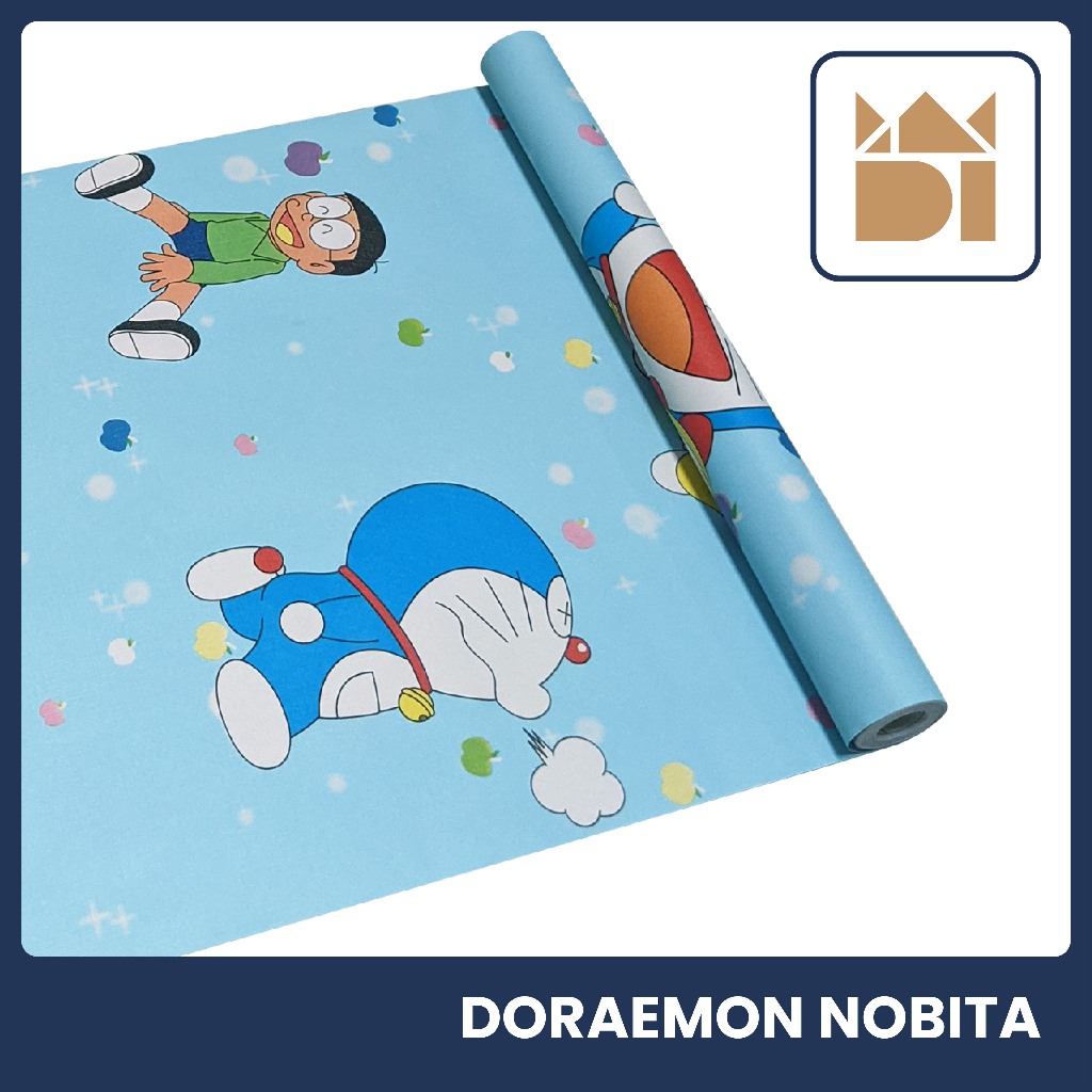 Adipati Official Store - Wallpaper Motif Doraemon Nobita Ukuran 45 Cm x 7,5-8,5 Meter Wallpaper Dind