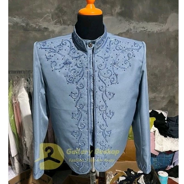 beskap jawa denim bahan premium mate/ beskap solo premium