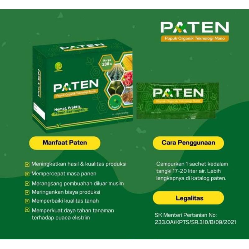 PUPUK PATEN ORGANIK TEKHNOLOGI NANO
