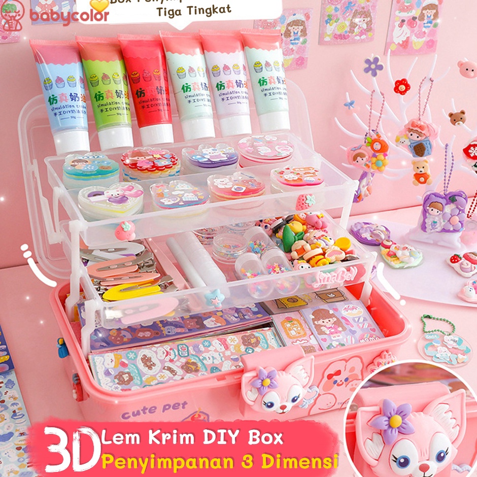 

KODE H4F4 BABYCOLOR 942 PCS DIY Guka Set Gantungan Kunci Akrilik Keychain Sticker Set Mainan Anak Perempuan