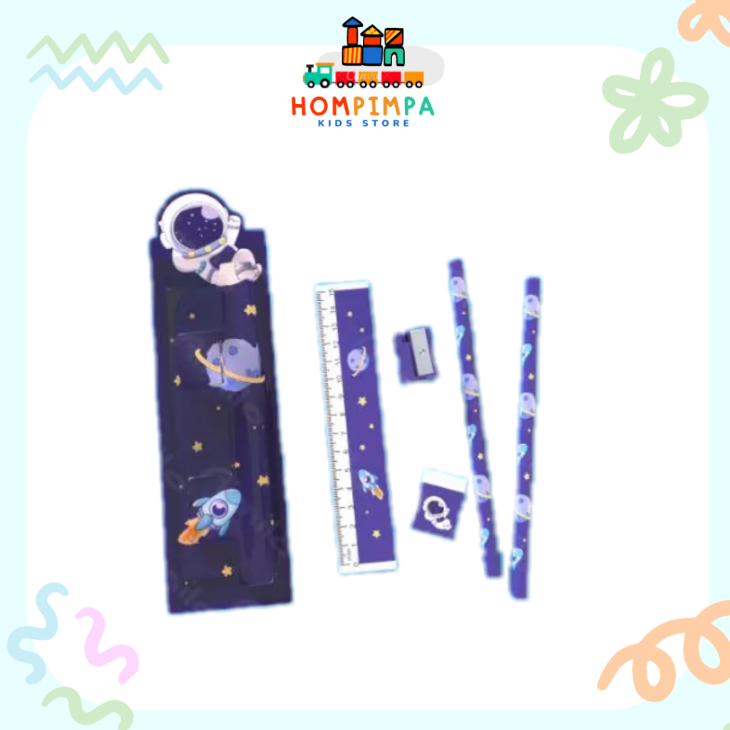 

5in1 Pensil Set Alat Tulis Anak Lucu Dan Penghapus Untuk Tempat Pensil Buku Tulis Sekolah