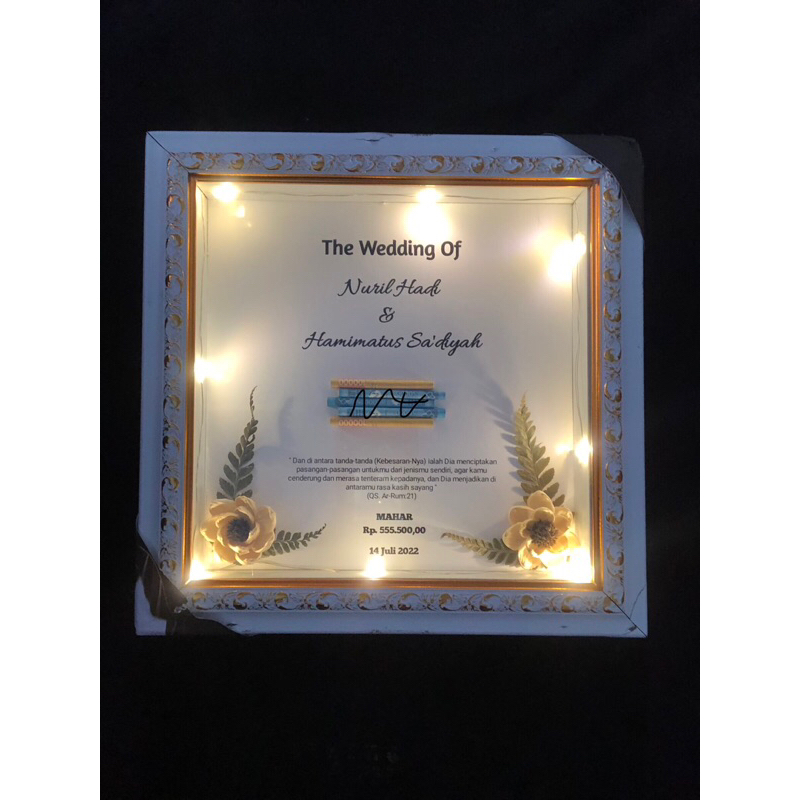 1 Hari Jadi - Bingkai Mahar Mas kawin pernikahan Uk 20x20