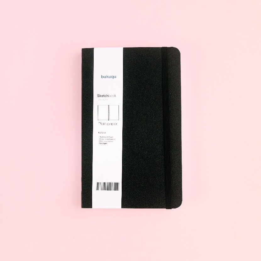 

KODE O6N4 bukuqu Sketchbook A5 15 gsm Portrait Hardcover Notebook gambar Lukis Cat Air tebal