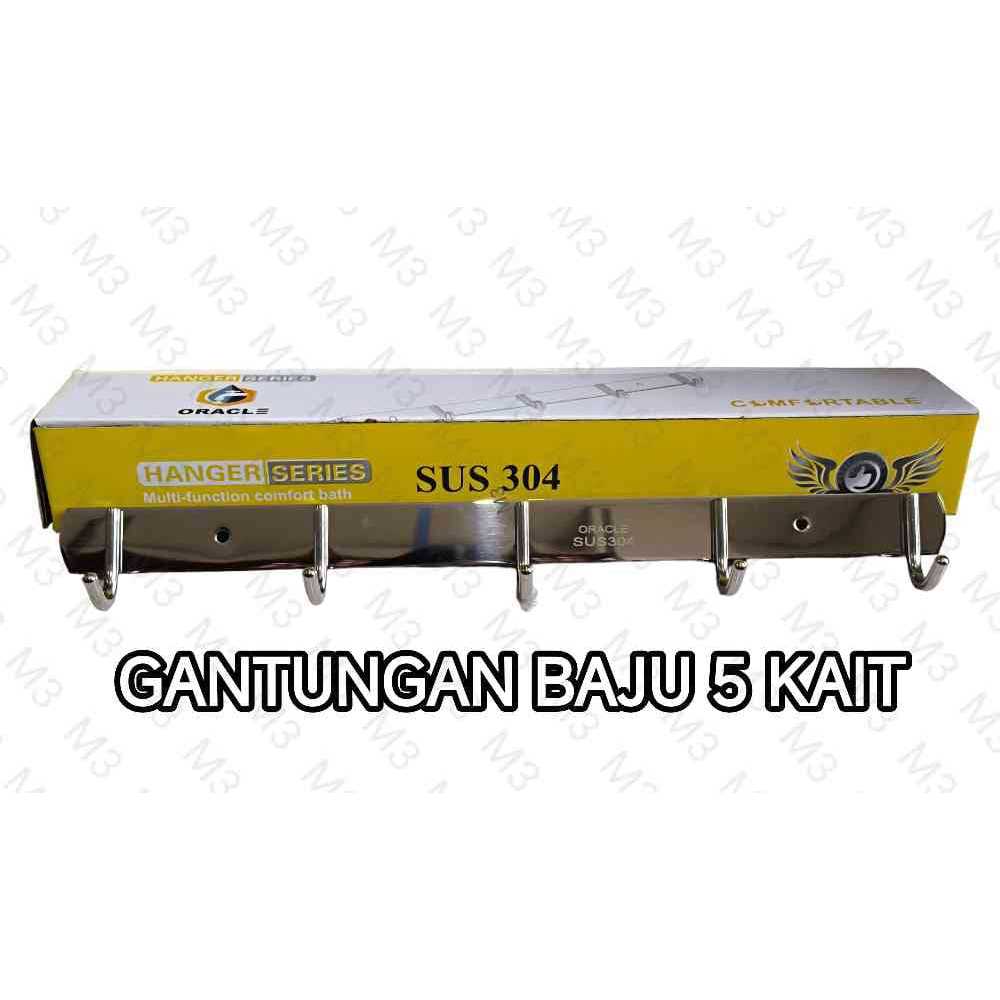 GANTUNGAN BAJU / CAPSTOK / GANTUNGAN BAJU 5 KAIT STAINLESS STEEL