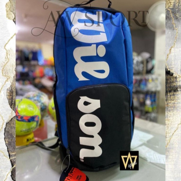 KODE N43I Tas Ransel Tenis Wilson Panjang  Tas Tenis  Tas Raket Wilson Biru