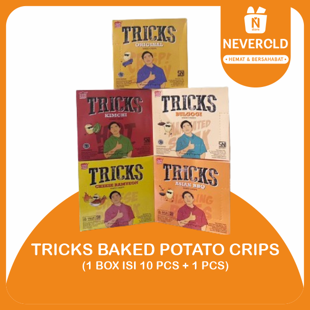 

TRICKS CRIPS NEW ORIGINAL/KIMCHI/BULGOGI/BBQ/RENDANG 1 BOX ISI 10