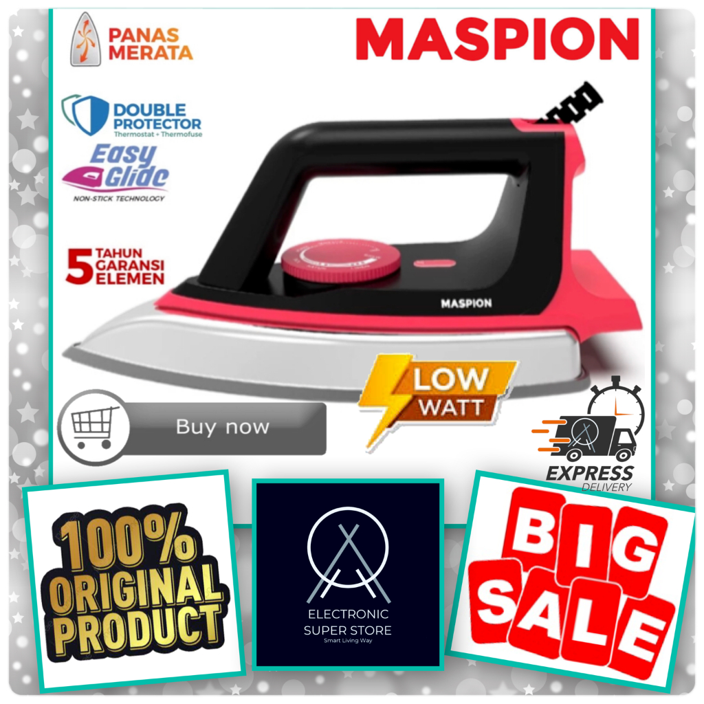 SETRIKA MASPION HA-390 HA390 HA 390 SETRIKA LISTRIK MASPION SUPER LOW WATT