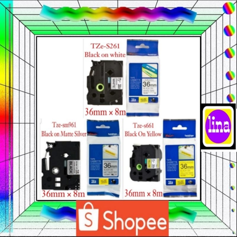 

Brother Label Tape Tze-sm961/Tze-s661/TZe-S261 36mm × 8m Original