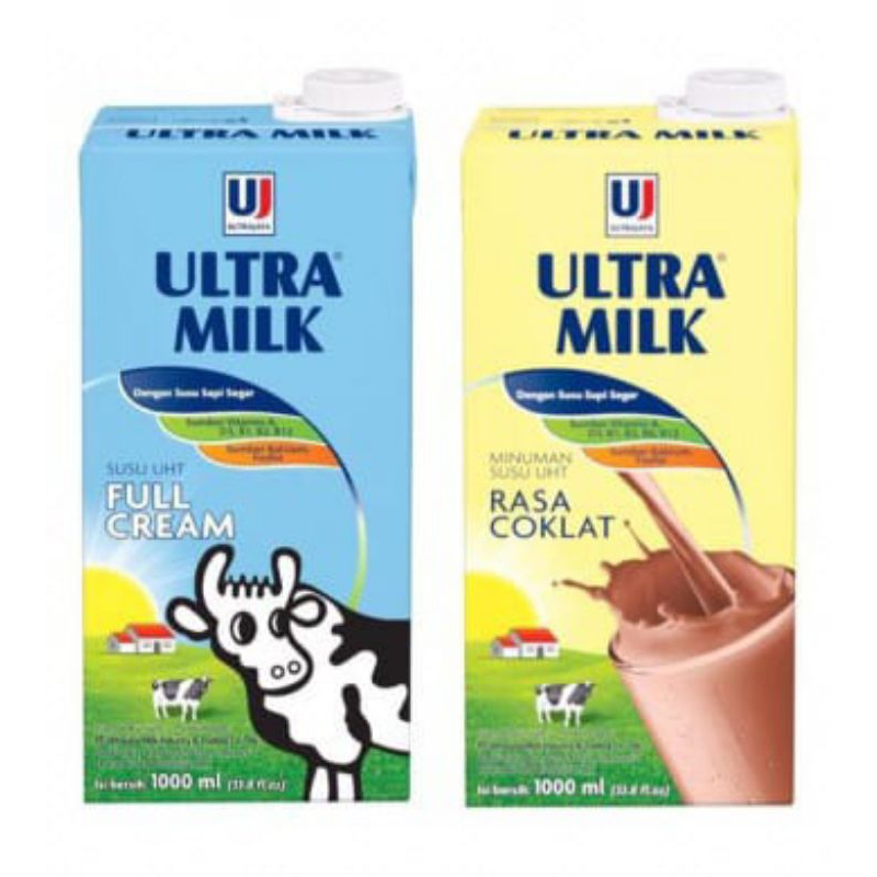 

Susu Ultramilk UHT Fullcream/ Coklat 1Liter DUS isi 12pcs