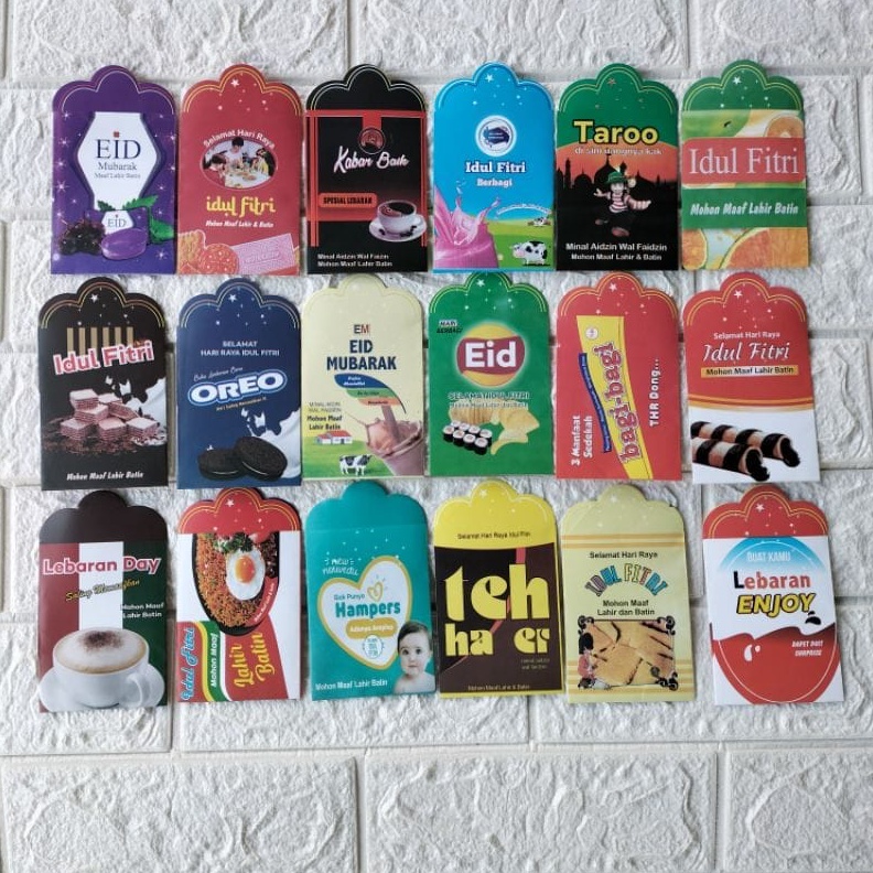 

PROMO TERGILA 1 PACK Amplop Snack Lebaran Motif Snack isi 1 PACK 8 LEMBAR