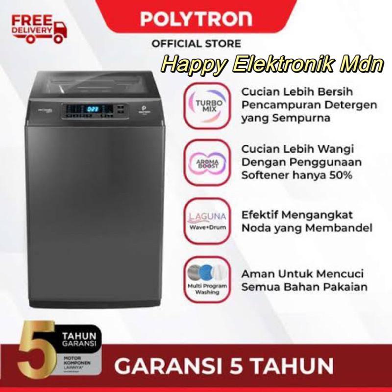 Polytron Mesin Cuci 1 Tabung POLYTRON PAW 8029 Y Polytron 8 kg / Mesin Cuci Polytron 7Kg Polytron PA