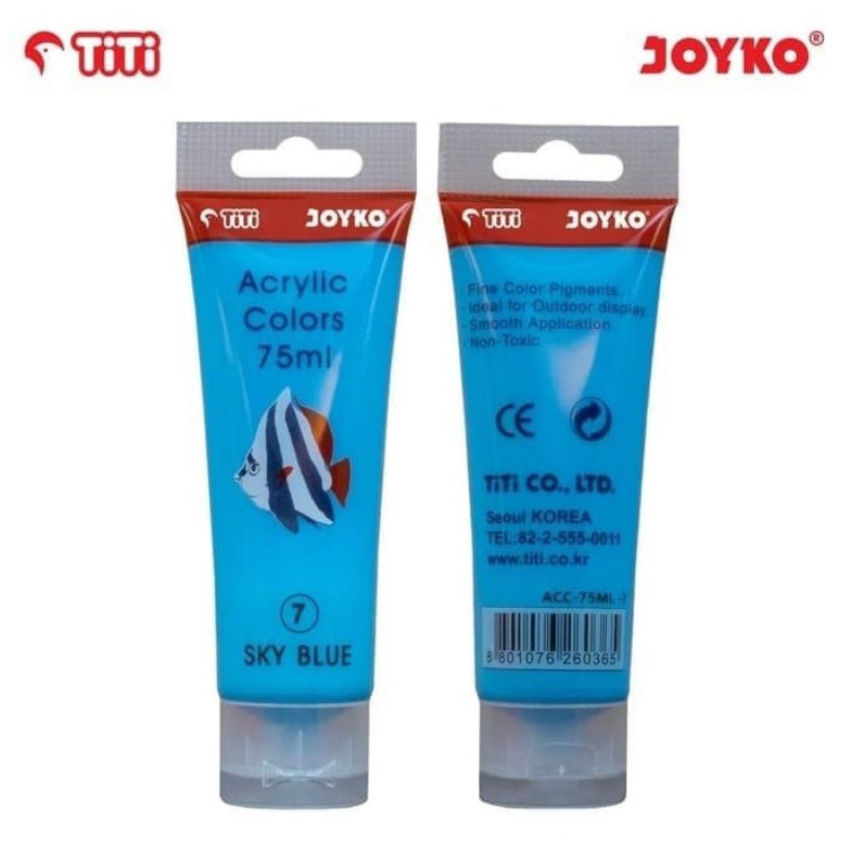 

2 IN 1 Acrylic Color Cat Akrilik Joyko TiTi ACC75ML7 Sky Blue Color Warna