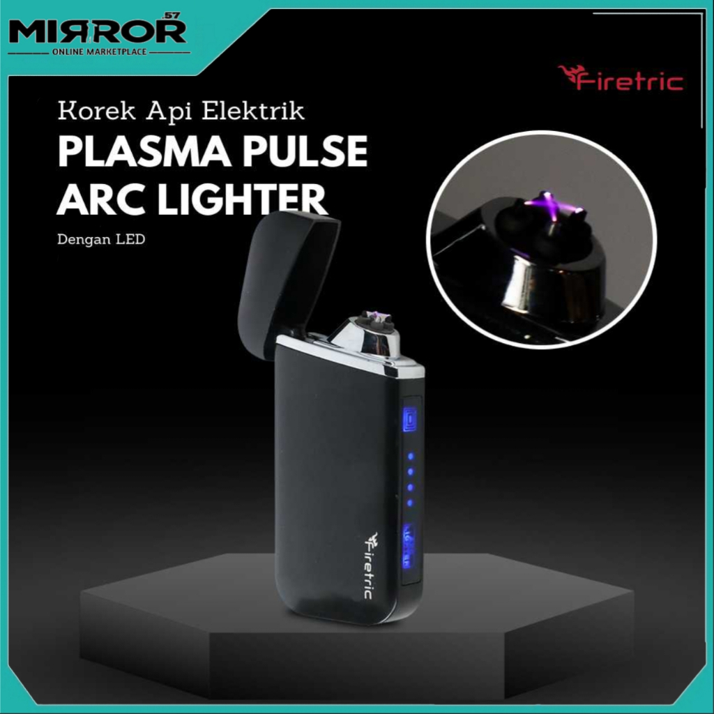 Korek Api Elektrik Plasma Pulse Arc Lighter LED