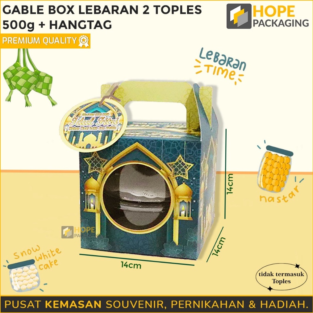 

SPONTAN Gable Box Lebaran Hangtag Bulat Box Toples Kue Kering Box Tenteng Idul Fitri Hampers Kue Kering Paper Box Dus Kotak Kue Lebaran Kue Toples Box Lebaran
