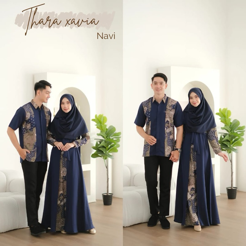 BAJU BATIK COUPLE MUSLIM GAMIS BATIK COUPLE KELUARGA [ THAR4 ZI4 ]