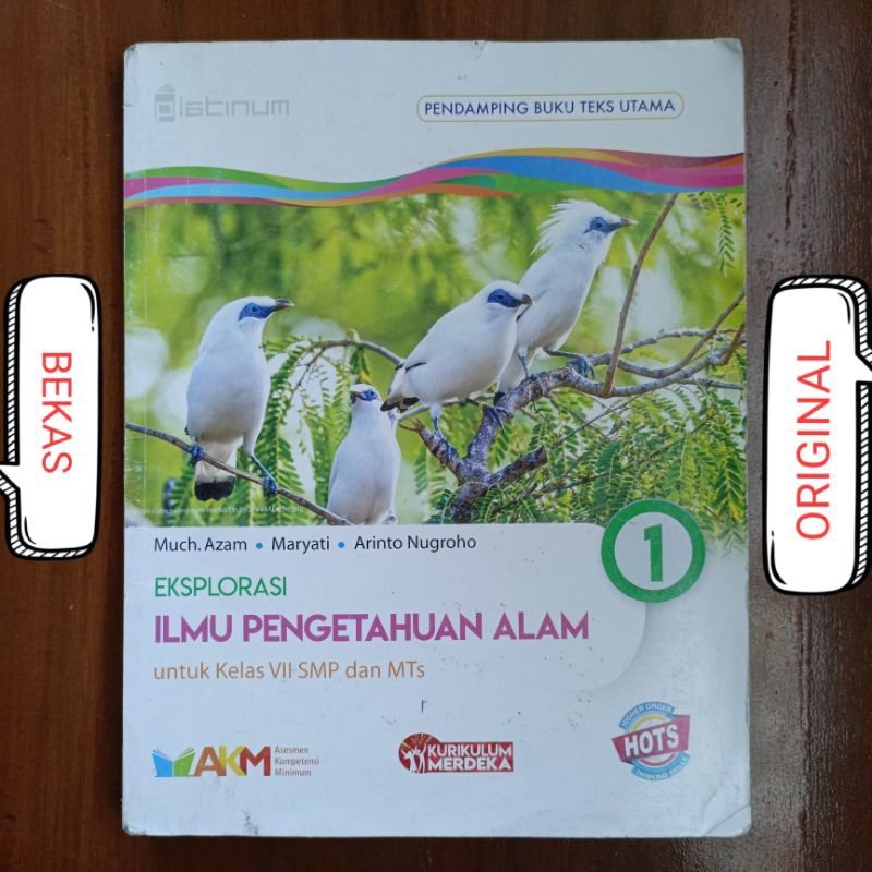 Buku Eksplorasi IPA Ilmu Pengetahuan Alam Kelas 7 VII 1 SMP MTS HOTS AKM Platinum Penerbit Tiga Sera