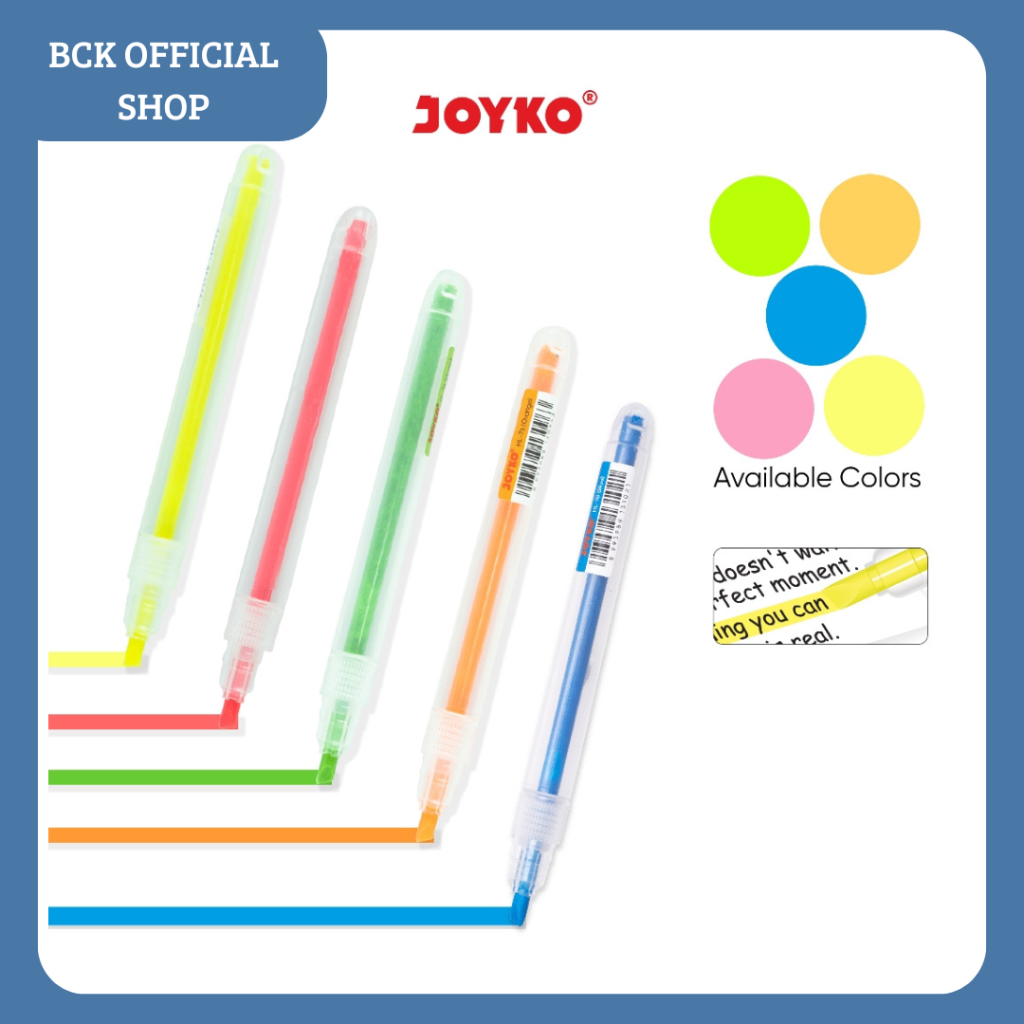 

Highlighter Penanda Berwarna HL-73 ~ 76 Joyko