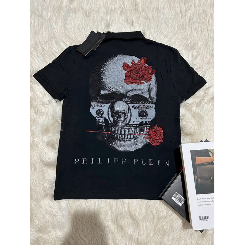 Baju krah pria import pp tengkorak/kaos polo cowok mewah