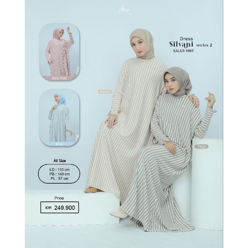 READY ‼️ Silvani Dress Series 2 - Gamis Terbaru AR Rafi Salur Knit - ORI By AR Rafi