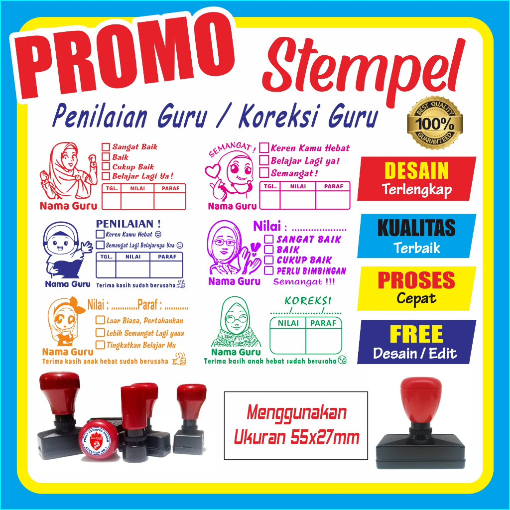 

Stempel Nilai Guru / Penilaian / Koreksi / Checked / Reward Tk1