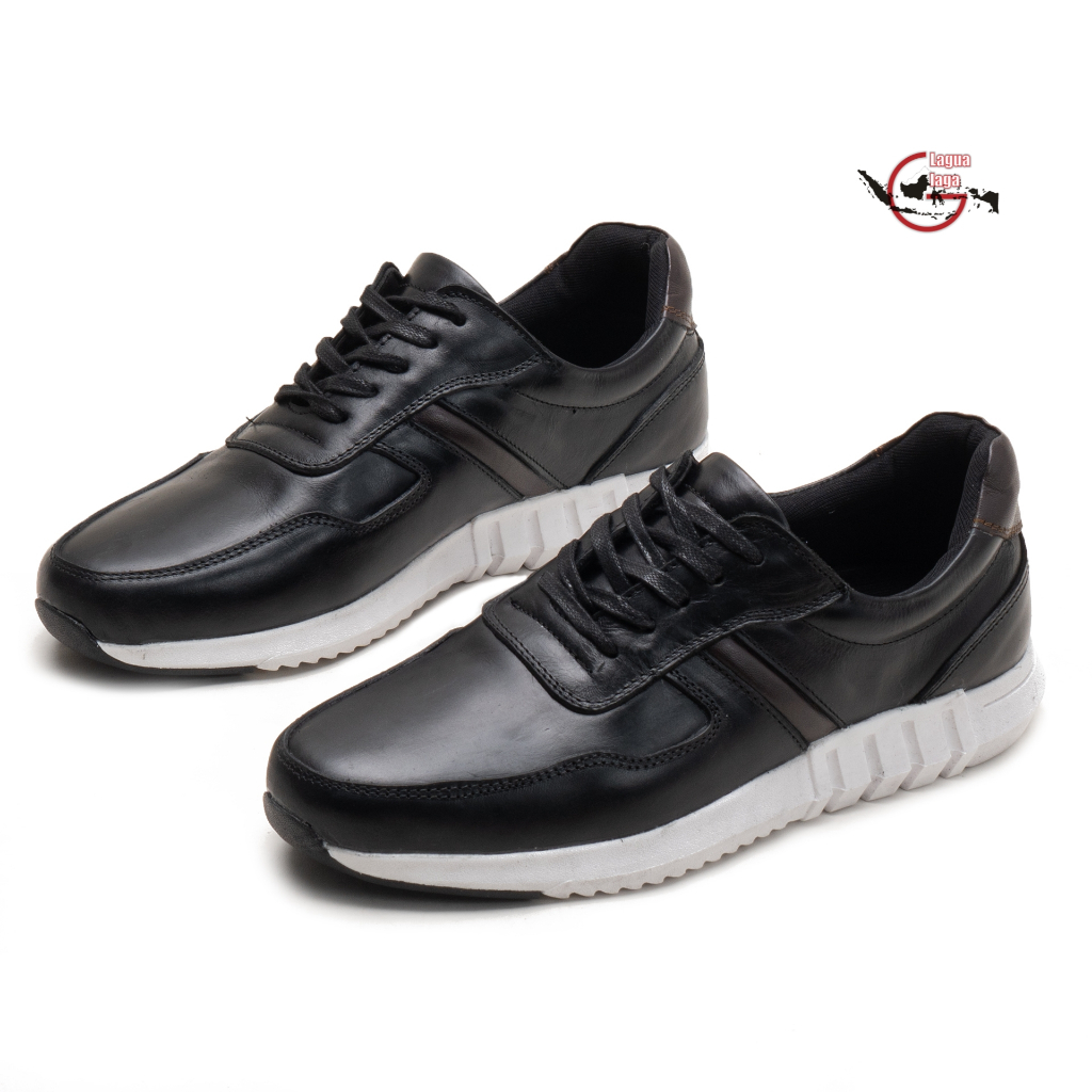 Sepatu Sneakers Pria Kets Kulit Asli Casual CS43 Original