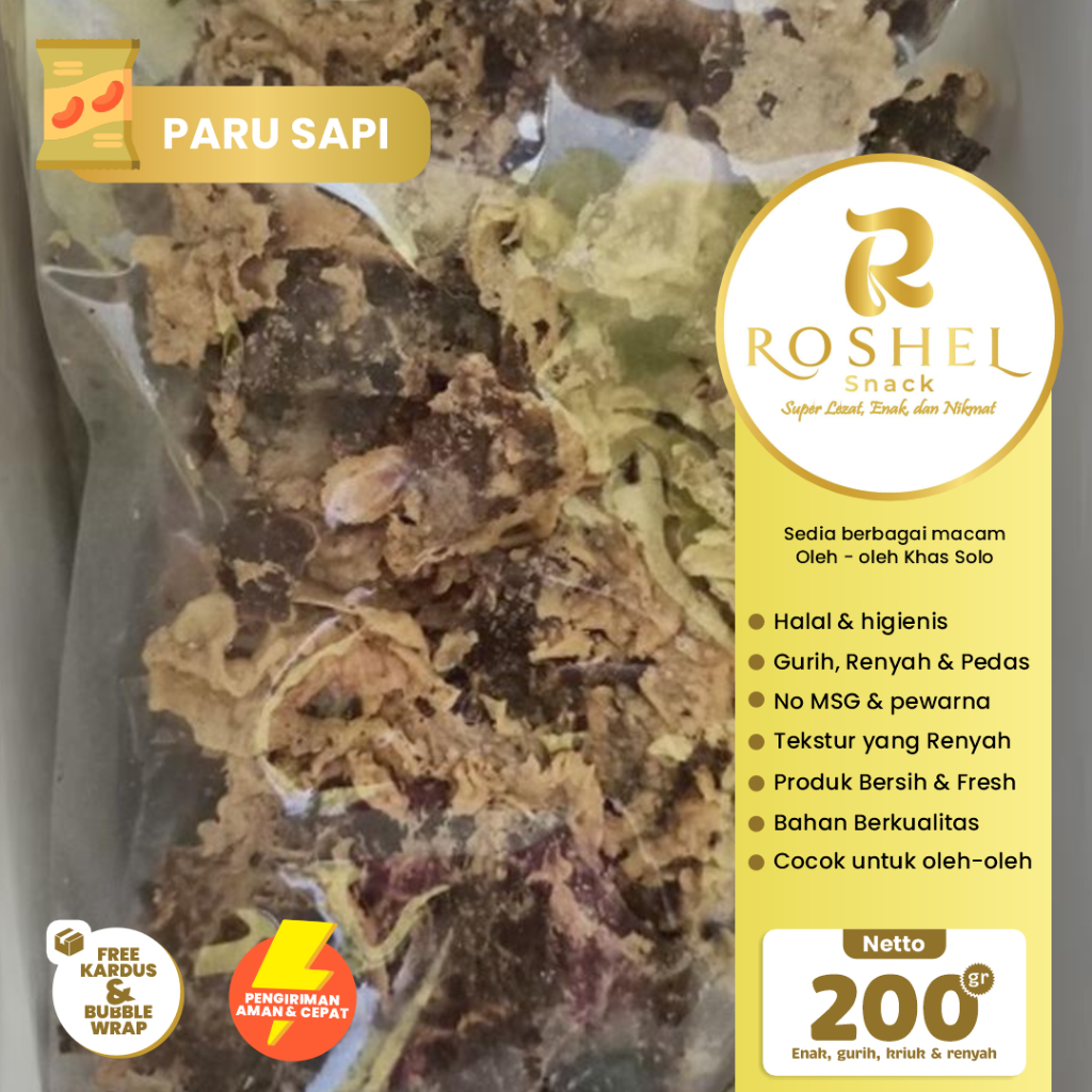 

Keripik Paru Sapi Asli 200gr Snack Camilan Siap Makan Rasa Gurih Renyah