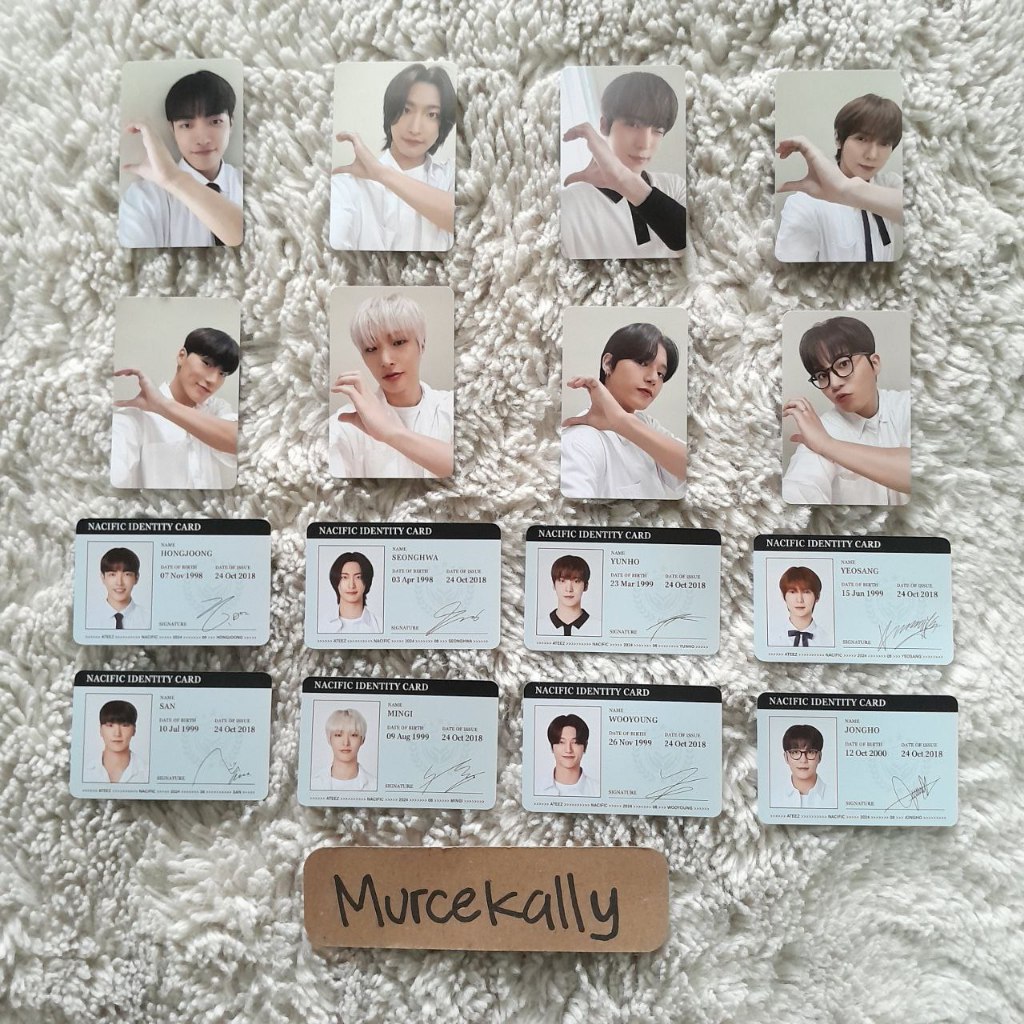 ATEEZ x Nacific R6 Photocard ID Card Student Version – Seonghwa Hongjoong Yunho Yeosang San Mingi Wo