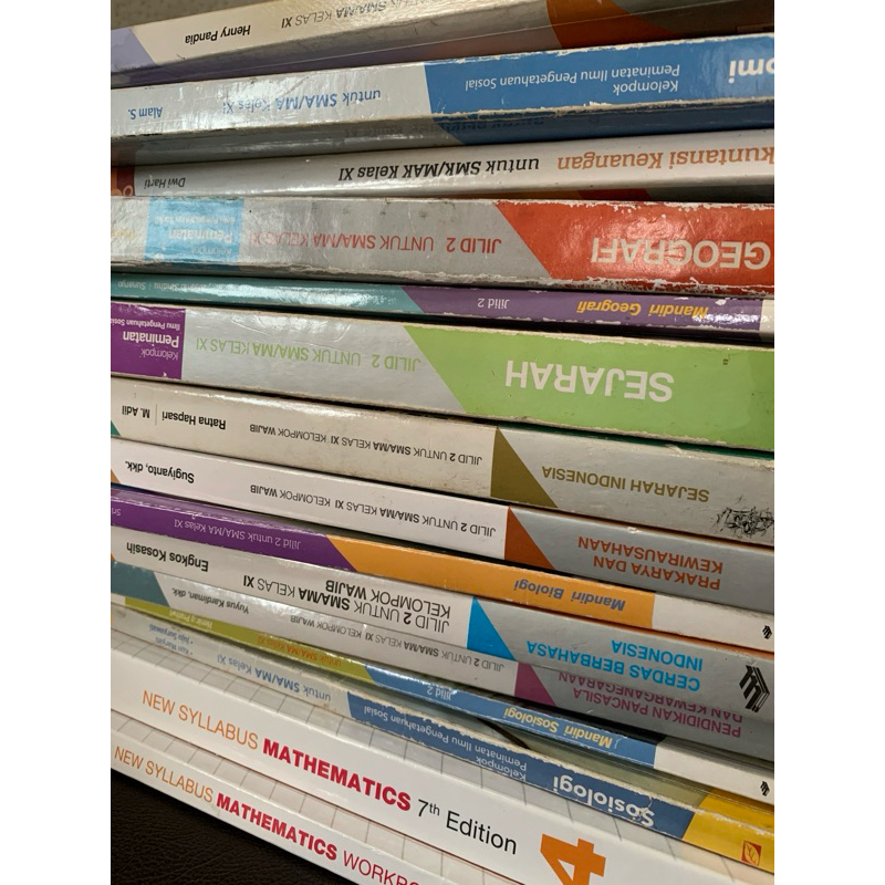buku bekas kelas 11 SMA kelas 2 IPS kurikulum 2013 matematika bahasa indonesia mathematics new sylla