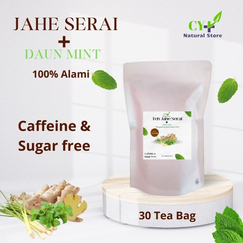 

TEH JAHE + SERAI + DAUN MINT ISI 20 TEA BAG HERBAL ALAMI