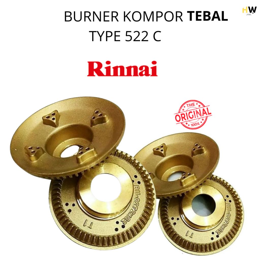 Burner Kuningan Kompor Gas Rinnai Type 522 C / Besi Tebal Original