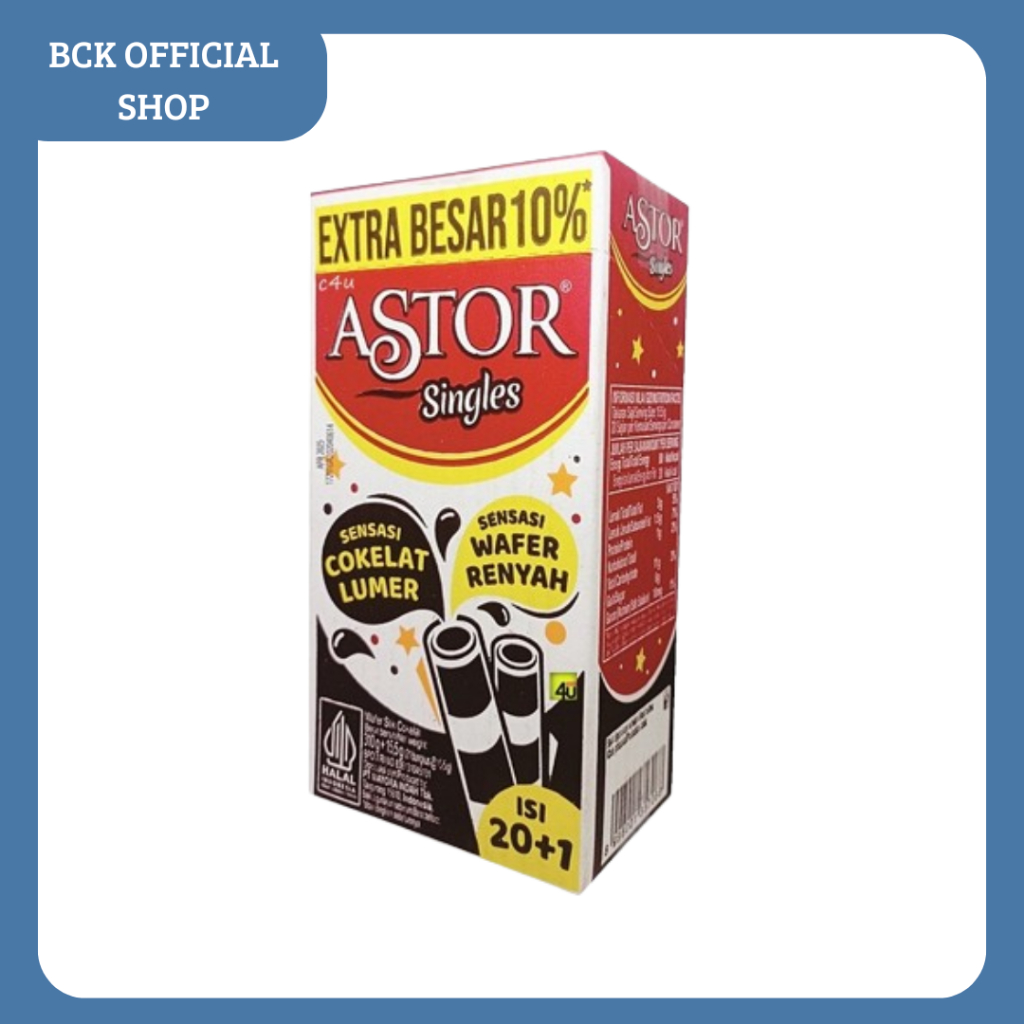 

Astor Singles Sensasi Coklat Lumer dan Wafer Renyah isi 20+1 (1Box)